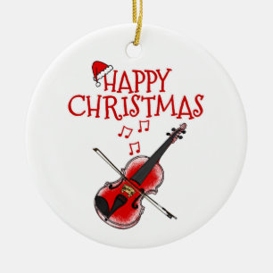 Vioolvioliste Muzikant Kerstversiering Keramisch Ornament