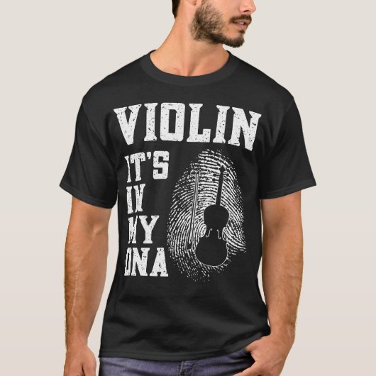 Vioolviool Het zit in mijn DNA-vingerafdruk T-shirt (Voorkant)
