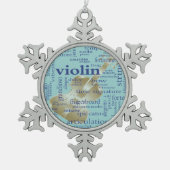 Vioolwoorden Snowflake Ornament (Voorkant)