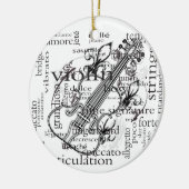 vioolwoordwolkenversiering keramisch ornament (Links)