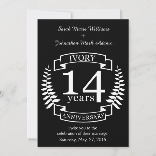 Viory bruiloft 14 jaar kaart (Voorkant)