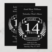 Viory bruiloft 14 jaar kaart (Voorkant / Achterkant)