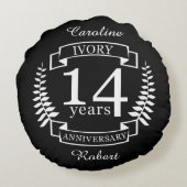 Viory bruiloft 14 jaar rond kussen (Achterkant)