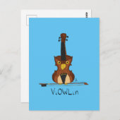 ViOWLin Violin Owl Music Briefkaart (Voorkant / Achterkant)