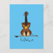 ViOWLin Violin Owl Music Briefkaart (Voorkant)