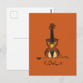 ViOWLin Violin Owl Music Briefkaart (Voorkant / Achterkant)