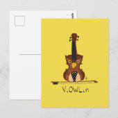 ViOWLin Violin Owl Music Briefkaart (Voorkant / Achterkant)