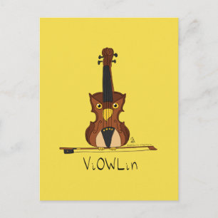 ViOWLin Violin Owl Music Briefkaart