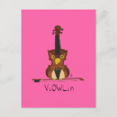 ViOWLin Violin Owl Music Briefkaart (Voorkant)