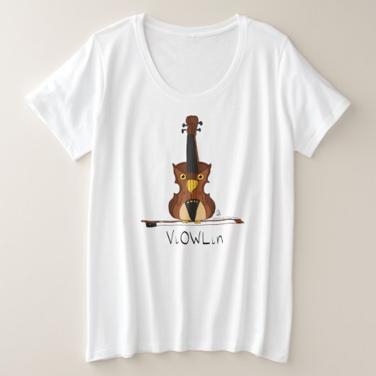 ViOWLin Violin Owl Music Women's Plus Size T-Shirt (Design voorkant)
