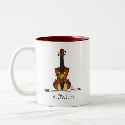 ViOWLin Viool Uil Muziek Koffie Mok (Links)