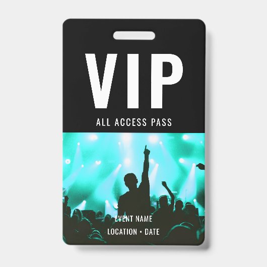VIP Aangepaste Evenement of Concertnaam Alle Toega Badge (Voorzijde)