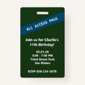 VIP Access Baseball Field Birthday Party Badge (Achterkant)