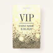 VIP Access Event Elegant White Gold Glitter Badge (Achterkant)