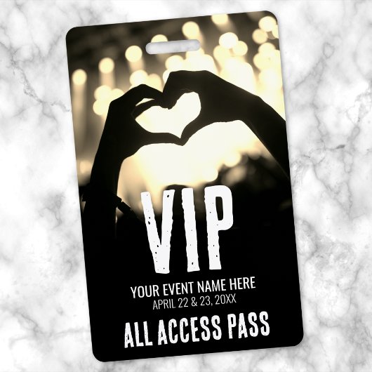 VIP All Access Aangepast Concert Badge