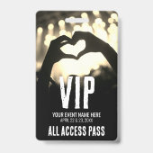 VIP All Access Aangepast Concert Badge (Voorzijde)