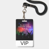 VIP All Access aangepast concertbadge Badge (Voorzijde met lanyard)
