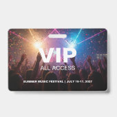 VIP All Access Concert | Backstage Pass Fest Badge (Voorzijde)