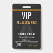 VIP All Access-concertbadge met QR-code Badge (Achterkant)