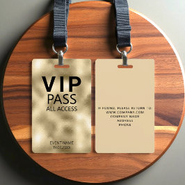 VIP All Access Evenement Goud Folie Badge
