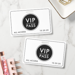 VIP All Access Evenement Zwart Wit Badge
