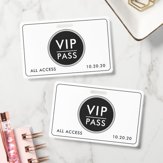VIP All Access Evenement Zwart Wit Badge (Kantoor)