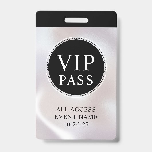 VIP All Access Event Eenvoudige Iridiserende Parel Badge (Voorzijde)