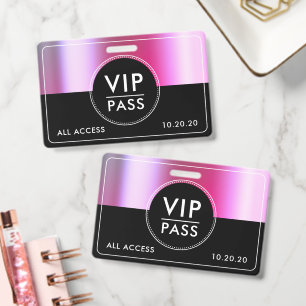 VIP All Access Event Metaal Zilver Zwart Badge
