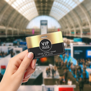 VIP All Access Event Metaalgoud Zwart Badge