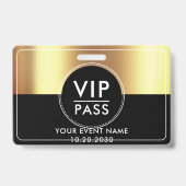 VIP All Access Event Metaalgoud Zwart Badge (Achterkant)