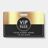 VIP All Access Event Metallic Gold Black Badge (Voorkant)