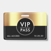 VIP All Access Event Metallic Gold Black Badge (Voorkant)