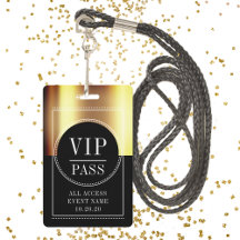 VIP All Access Event Metallic Gold Black