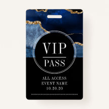 VIP All Access Event Metallic Navy Gold Agate
