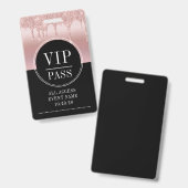 VIP All Access Event Metallic Roos Gold Black Badge (Voor- en achterkant)