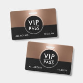 VIP All Access Event Metallic Roze Goud Badge (Voor- en achterkant)