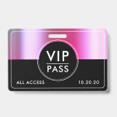VIP All Access Event Metallic Silver Black Badge (Voorkant)