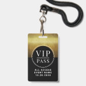 VIP All Access Event Nep-Antieke Goud Badge (Voorzijde met lanyard)