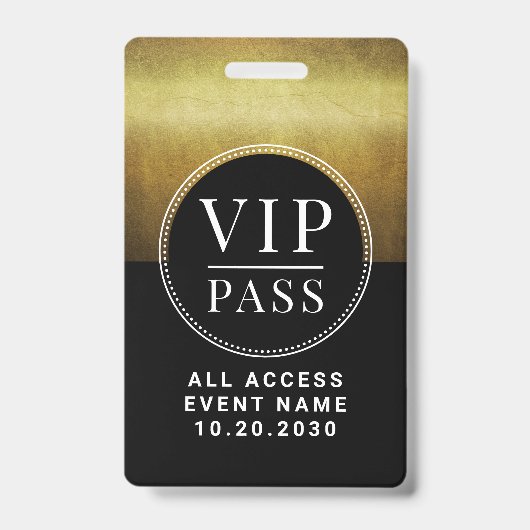 VIP All Access Event Nep-Antieke Goud Badge (Voorzijde)