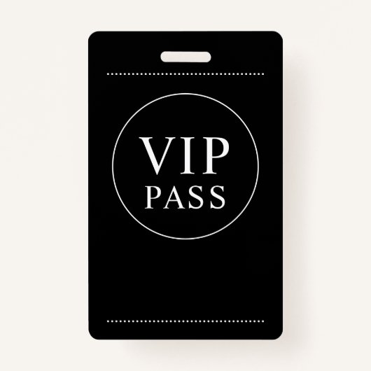 VIP All Access Event Simple Black White badge (Voorkant)