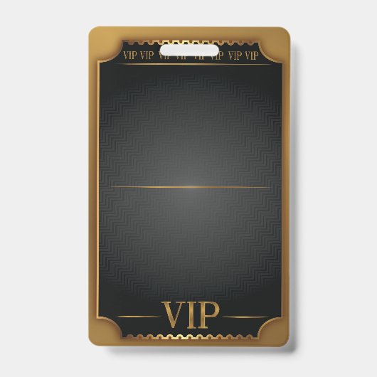 VIP ALL ACCESS Gouden Pas BLANK Zelf Aanpassen Badge (Voorzijde)