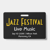 VIP All Access Horizontale Pas bij Muziekgebeurten Badge (Achterkant)