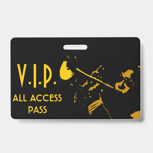 VIP All Access Horizontale Pas bij Muziekgebeurten Badge (Voorzijde)
