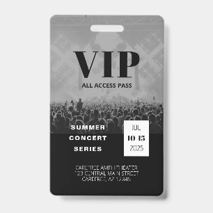 VIP All Access Multi-Datum-Concertbadge Badge