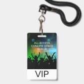 VIP All Access Naam Aangepast Concert Badge (Voorzijde met lanyard)