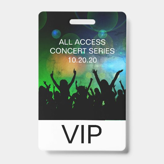 VIP All Access Naam Aangepast Concert Badge (Voorzijde)