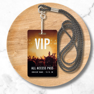 VIP All Access Naam Foto Aangepast Concert Badge