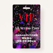 VIP All Access Name Concert Club Party Red  Badge (Voorkant)
