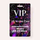 VIP All Access Name Photo Concert Club Badge (Voorkant)