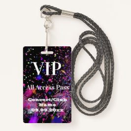 VIP All Access Name Photo Concert Club Badge